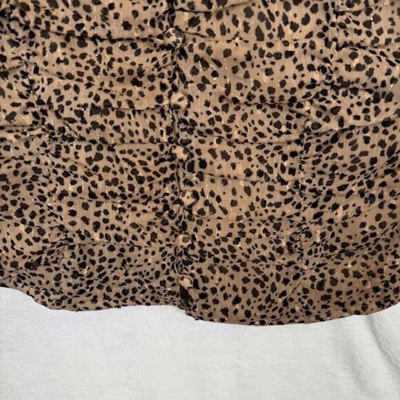 Astr The Label Colima Top Taupe Black Animal Leopard Print Elastic Back Size XS - Picture 4 of 12